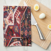 Oud Perzisch Turks Tapijt Theedoek (Quarter Fold)