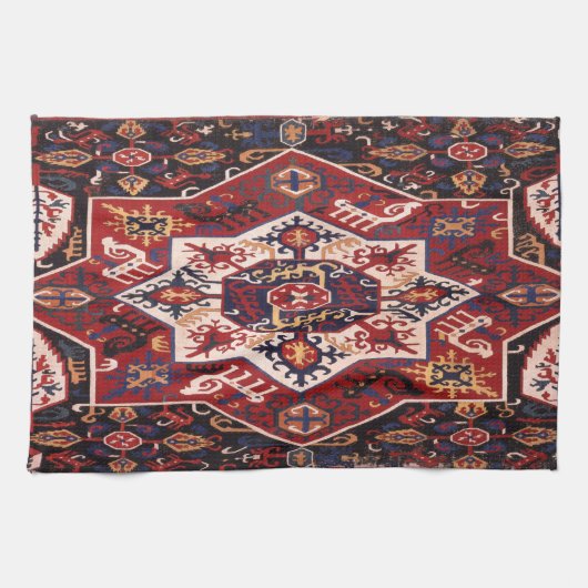 Oud Perzisch Turks Tapijt Theedoek (Horizontaal)