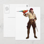 Oud piraat met Parrot Briefkaart (Voorkant / Achterkant)