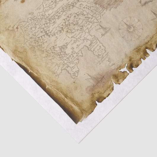 Oud piratenkaartenschip in Storm ontkoppeling Tissuepapier (Detail)