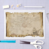 Oud piratenkaartenschip in Storm ontkoppeling Tissuepapier (Craft)