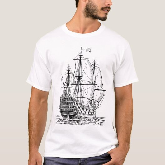 oud piratenschip t-shirt (Voorkant)