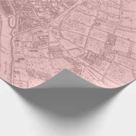 Oud Plan Paris Mauve Lila Blush Pink Royal Mapa Cadeaupapier