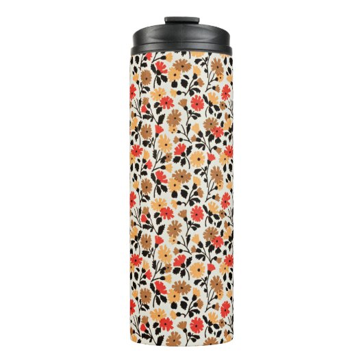Oud populaire bloempatroon thermosbeker (Voorkant)