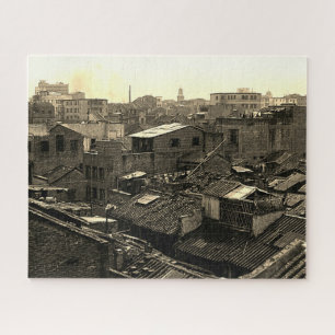 Oud porselein Kanton stad Legpuzzel