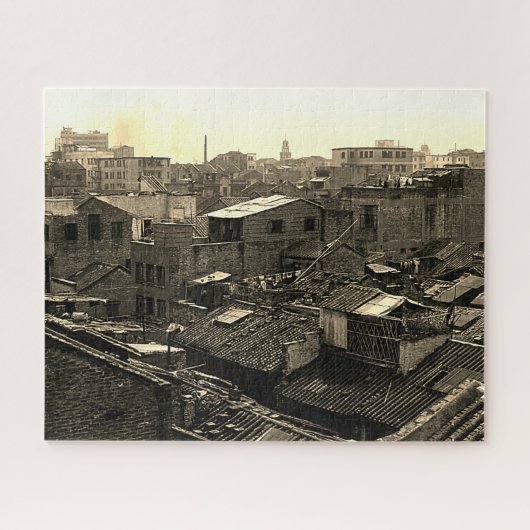 Oud porselein Kanton stad Legpuzzel (Horizontaal)