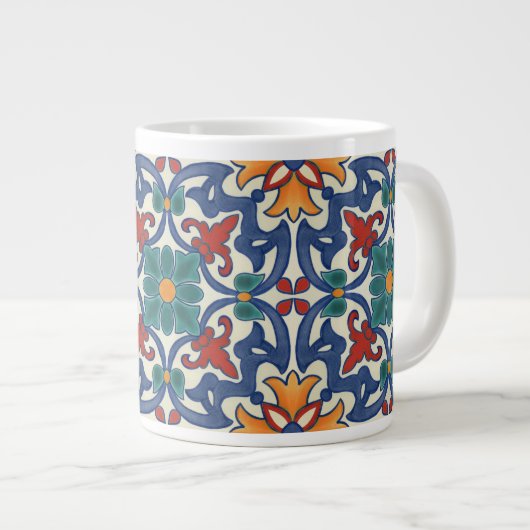 Oud Portugees Azulejos-tegelpatroon Grote Koffiekop (Voorkant rechts)