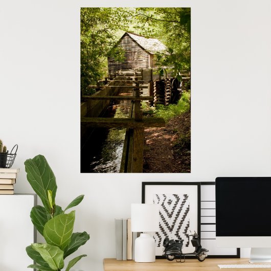 Oud Poster en waterwiel (Thuiskantoor)