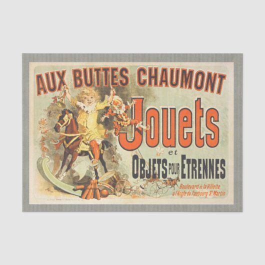 Oud Poster Franse Speelgoed Joets Vrienden Tissuepapier (Voorkant)