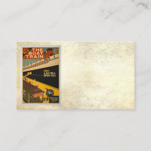 oud poster met dubbel zijspoor in nood visitekaartje (Achterkant)