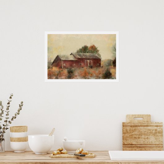 Oud Poster voor het schilderen van rode streepjes (Keuken)