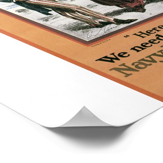 Oud Poster voor zeemacht rond 1917 (Hoek)