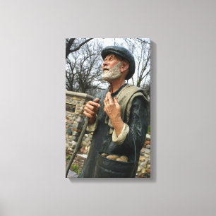 Oud potato man standbeeld Sioux Herfsten SD Mckenn Canvas Afdruk