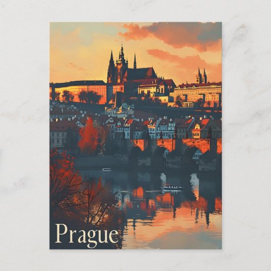 Oud Praag: Charles Bridge Ansichtkaart Briefkaart (Voorkant)
