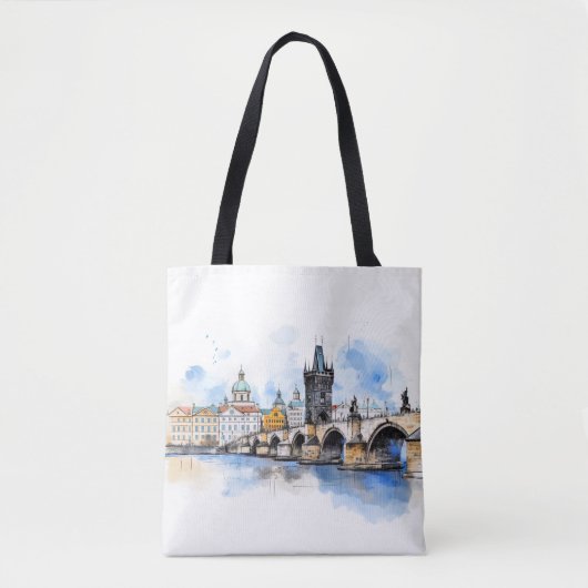 Oud Praag, tijdloze elegantie onderweg Tote Bag (Voorkant)