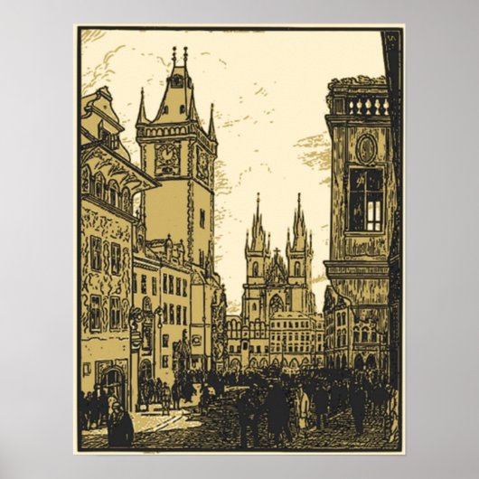 Oud Praag's plein Poster (Voorkant)
