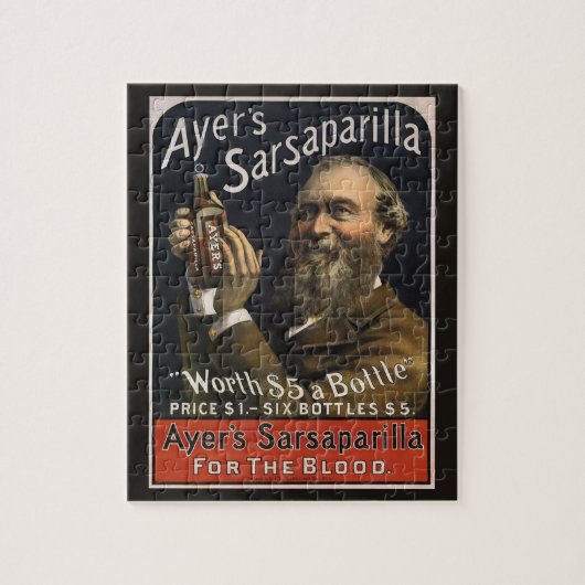 Oud productlabel, Ayer's Sarsaparilla-drank Legpuzzel (Verticaal)