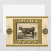 Oud productlabel, Dwight's Bicarbonated Soda (Voorkant / Achterkant)