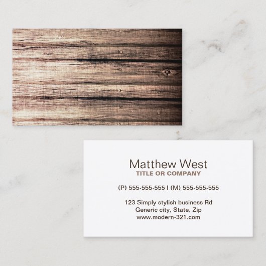 Oud professioneel profiel van houtextracten visitekaartje (Voorkant / Achterkant)