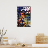 Oud pulpboek Wereld WI zonder Mannen Poster (Keuken)