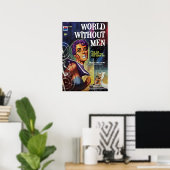 Oud pulpboek Wereld WI zonder Mannen Poster (Thuiskantoor)