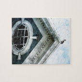 Oud raam en duif legpuzzel (Horizontaal)