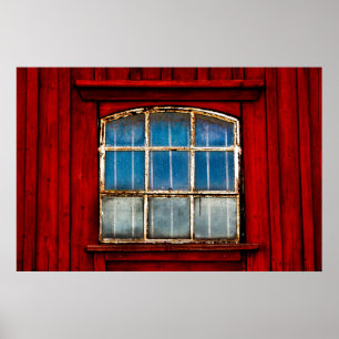 Oud raam in Zweden Poster
