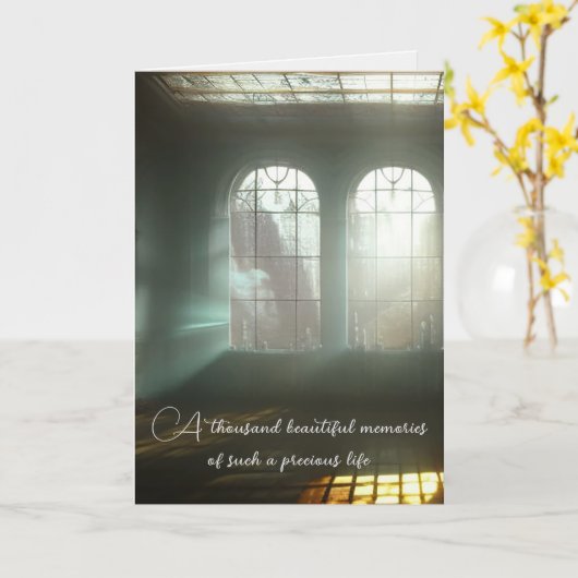 Oud raam met zonneschermen kaart (Gele Bloem)