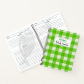Oud Retro Kookboek. | Groen Gingham Geruit Notitieboek (Binnen)