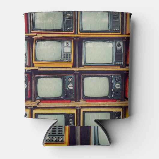 Oud Retro Televisie Leeg scherm Blikjeskoeler (Voorkant)