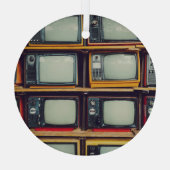 Oud Retro Televisie Leeg scherm Glas Ornament (Achterkant)