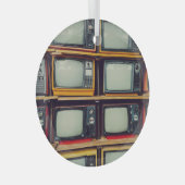 Oud Retro Televisie Leeg scherm Glas Ornament (Voorkant Rechts)
