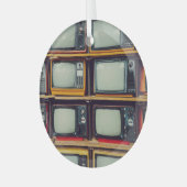Oud Retro Televisie Leeg scherm Glas Ornament (Voorkant links)
