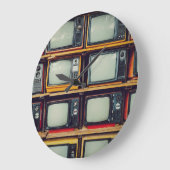 Oud Retro Televisie Leeg scherm Grote Klok (Hoek)