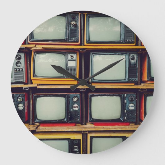 Oud Retro Televisie Leeg scherm Grote Klok (Voorkant)