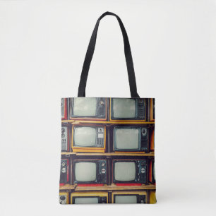 Oud Retro Televisie Leeg scherm Tote Bag