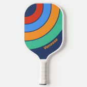 Oud-Retrocirkel Regenboog met Naam Pickleball Paddle (Achterkant)