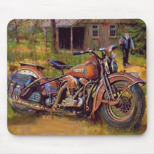 Oud-roestmotorfiet - Kunst Muismat (Voorkant)