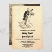  oud romantisch paar retro jaren 50 bruiloft kaart (Voorkant / Achterkant)