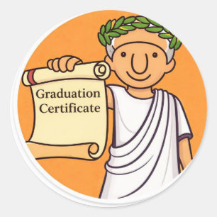 Oud-Romeins Afstudeercertificaat Caesar Ronde Sticker