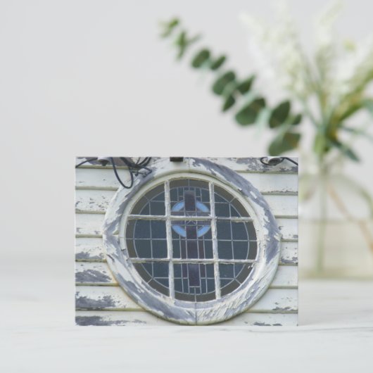 Oud rond venster briefkaart (Staand voorkant)