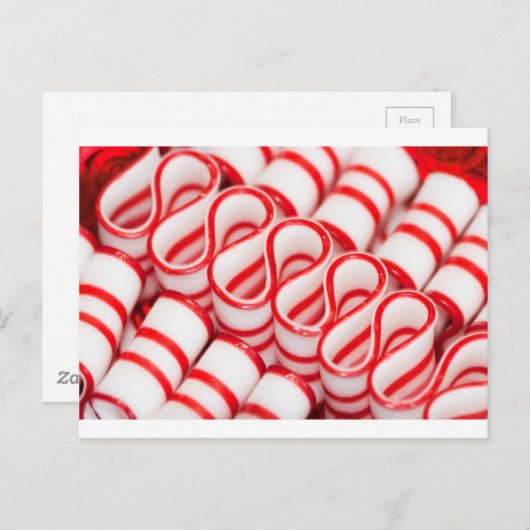 Oud rood met wit Snoep met fashioned Briefkaart (Voorkant / Achterkant)