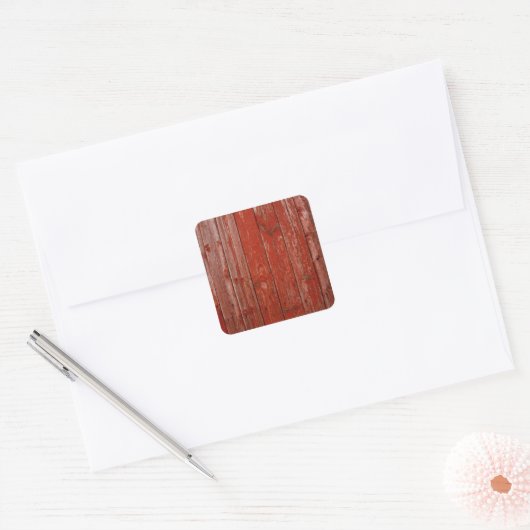 Oud-rood Vierkante Sticker (Envelop)