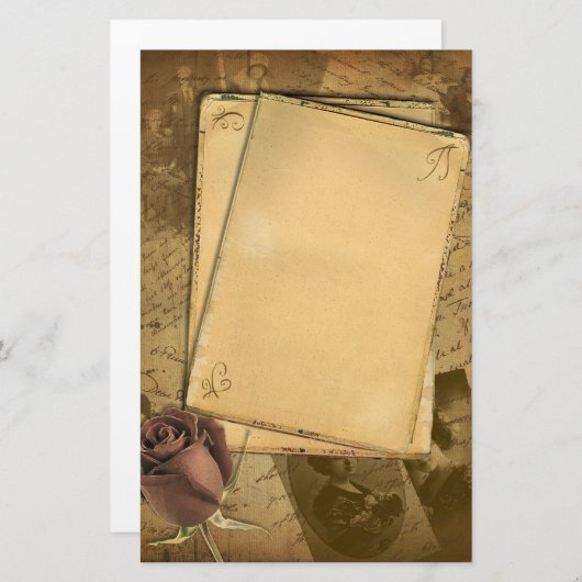  oud Roos Briefpapier (Voorkant / Achterkant)