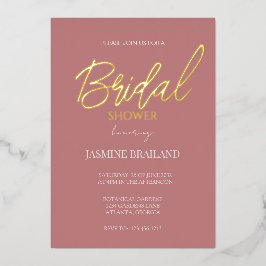 Oud Roos modern Eenvoudig Vrijgezellenfeest Gold Folie Uitnodiging