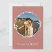 Oud Roos Monogram Elegant Wedding Uitnodiging (Achterkant)