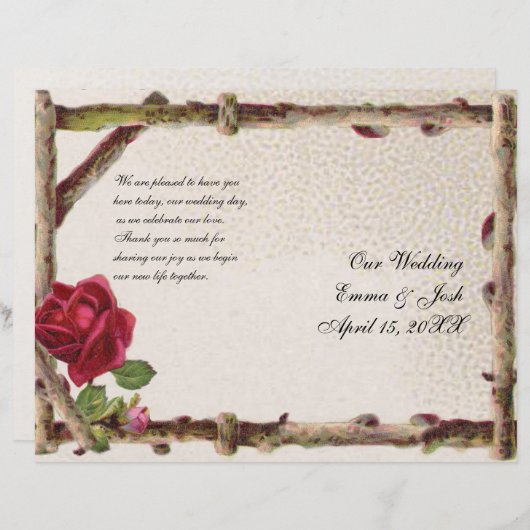  oud roos rustiek Victoriaans Antiek (Voorkant / Achterkant)