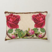 oud roos rustiek Victoriaans Antiek Accent Kussen (Voorkant)