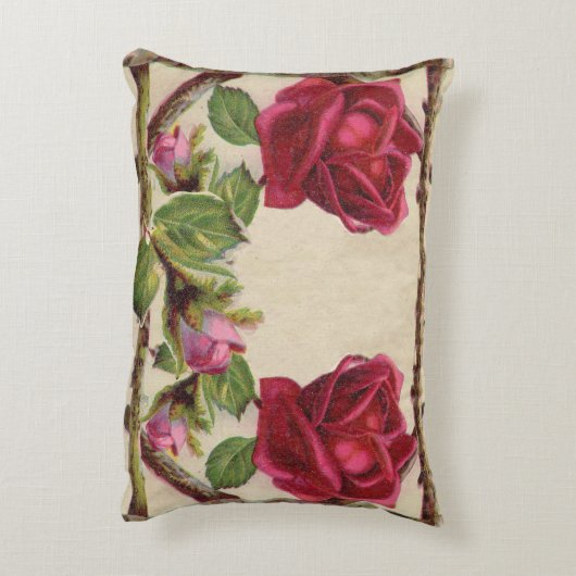  oud roos rustiek Victoriaans Antiek Accent Kussen (Achterkant (Verticaal))