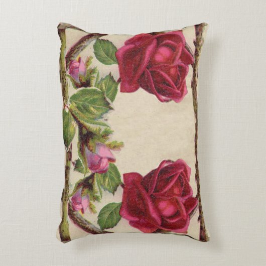 oud roos rustiek Victoriaans Antiek Accent Kussen (Voorkant(Verticaal))